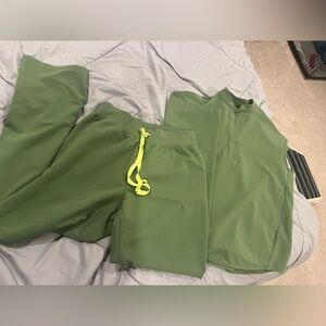 Figs Green Scrub Top